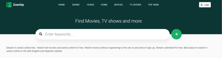 Zoechip: Guide to Watch HD TV Shows, Online Movies Streaming & Alternatives –